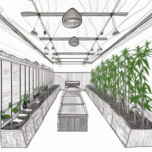 hemp greenhouse illustration